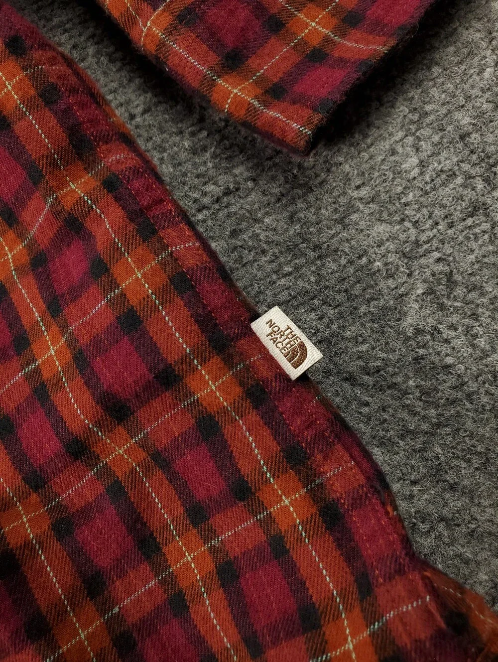 The North Face Arroyo Lightweight Flannel Shirt Mens XL Button Up Orange Pink